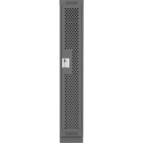 Clean Line Lockers, 12" x 12" x 76", Steel, Charcoal, Rivet (Assembled), Perforated Moffatt Supply & Specialties