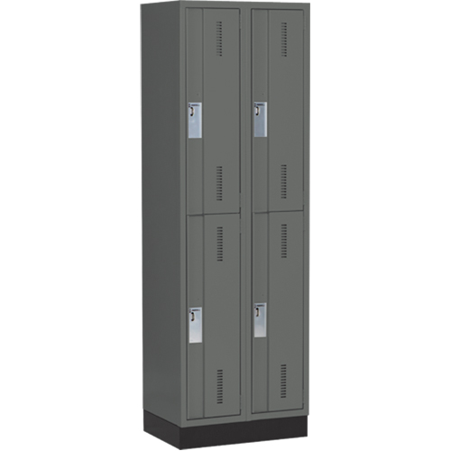 Casiers robustes Concorde, 2 niveaux, Bloc de 2, 24" x 18" x 76", Acier, Charbon, Soud&eacute; (assembl&eacute;) Moffatt Supply & Specialties
