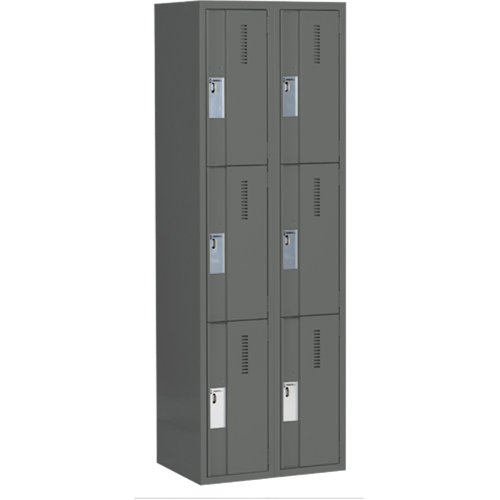 Casiers robustes Concorde, 3 niveaux, Bloc de 2, 24" x 18" x 72", Acier, Charbon, Soud&eacute; (assembl&eacute;) Moffatt Supply & Specialties
