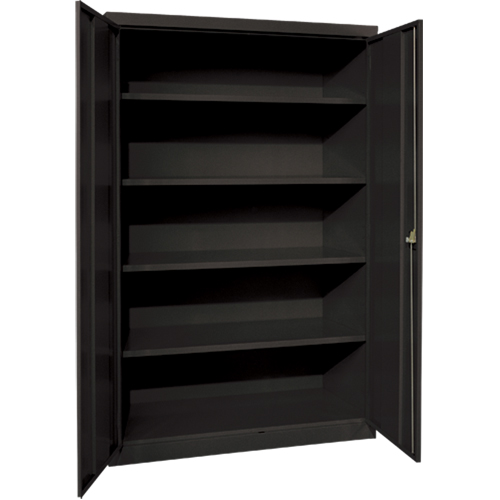 Armoires de rangement Hi-Boy profondes, Acier, 4 Tablettes, 72" h x 36" la x 24" P, Noir Moffatt Supply & Specialties