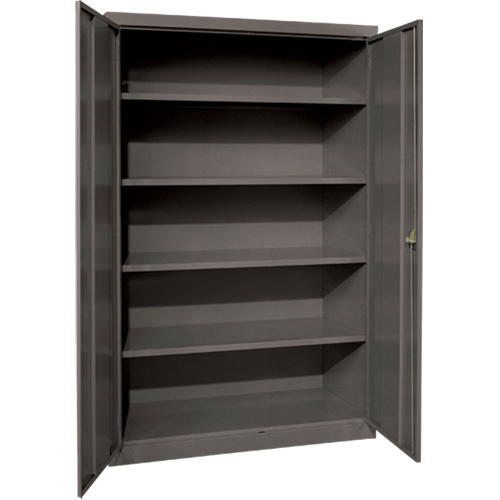 Deep Hi-Boy Storage Cabinet, Steel, 4 Shelves, 72" H x 36" W x 24" D, Charcoal Moffatt Supply & Specialties
