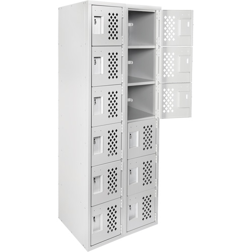 Clean Line Lockerettes, 6 -tier, Bank of 2, 18" x 72" x 12", Steel Moffatt Supply & Specialties
