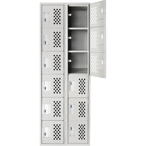 Clean Line Lockerettes, 6 -tier, Bank of 2, 18" x 72" x 12", Steel Moffatt Supply & Specialties