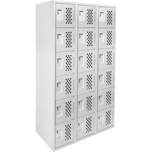 Clean Line Lockerettes, 6 -tier, Bank of 3, 18" x 72" x 12", Steel Moffatt Supply & Specialties