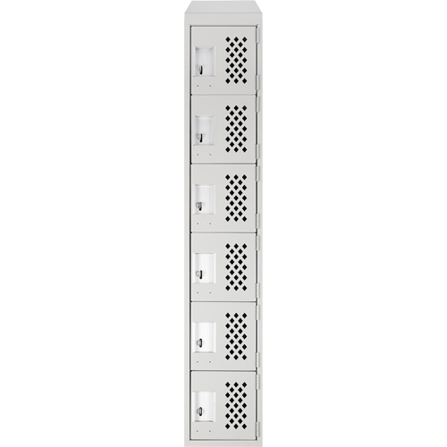 Petits casiers &eacute;conomiques assembl&eacute;s et perfor&eacute;s Clean Line, 6 niveaux, 18" x 72" x 12", Acier Moffatt Supply & Specialties