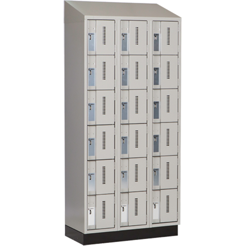 Concorde Heavy-Duty Lockers, 6 -tier, Bank of 3, 36" x 18" x 82", Steel, Grey, Welded (Assembled) Moffatt Supply & Specialties