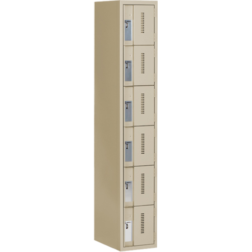 Casiers robustes Concorde, 6 niveaux, 12" x 18" x 72", Acier, Beige, Soud&eacute; (assembl&eacute;) Moffatt Supply & Specialties