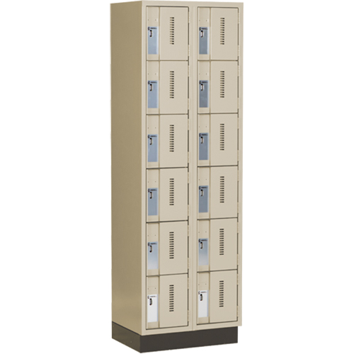 Casiers robustes Concorde, 6 niveaux, Bloc de 2, 24" x 18" x 76", Acier, Beige, Soud&eacute; (assembl&eacute;) Moffatt Supply & Specialties