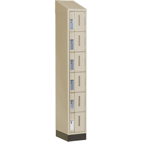 Concorde Heavy-Duty Lockers, 6 -tier, 12" x 18" x 82", Steel, Beige, Welded (Assembled) Moffatt Supply & Specialties
