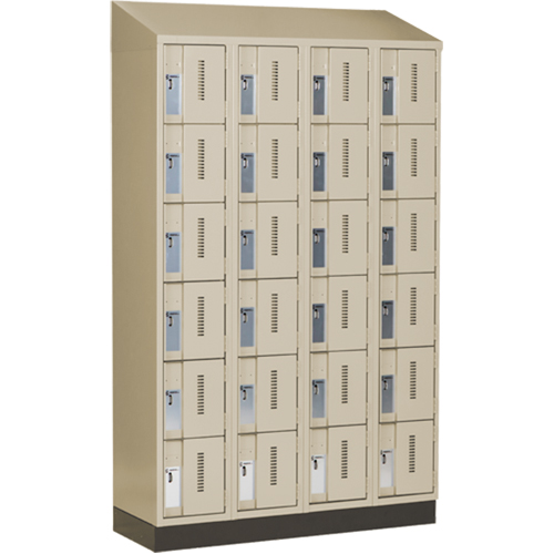 Concorde Heavy-Duty Lockers, 6 -tier, Bank of 4, 48" x 18" x 82", Steel, Beige, Welded (Assembled) Moffatt Supply & Specialties