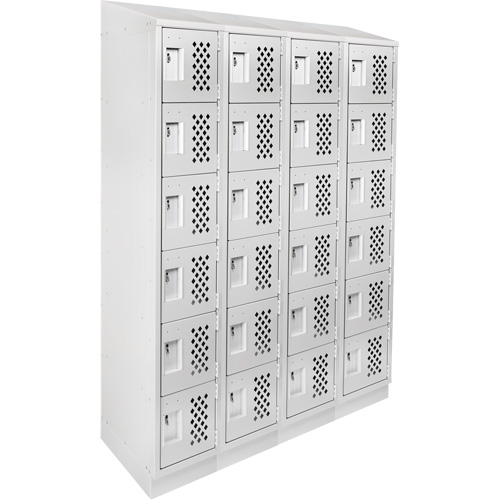 Casiers &eacute;conomiques perfor&eacute;s et assembl&eacute;s Clean Line, 6 niveaux, Bloc de 4, 18" x 72" x 12", Acier Moffatt Supply & Specialties