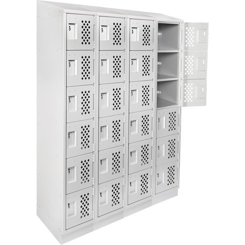 Casiers &eacute;conomiques perfor&eacute;s et assembl&eacute;s Clean Line, 6 niveaux, Bloc de 4, 18" x 72" x 12", Acier Moffatt Supply & Specialties