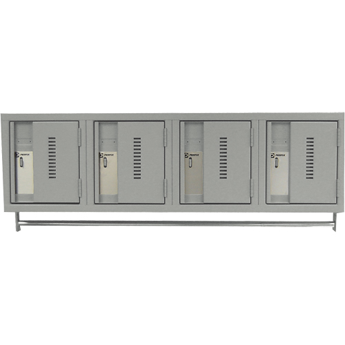 Wall Hung Lockers - Heavy Duty, Bank of 4, 18" x 12" x 12", Steel Moffatt Supply & Specialties
