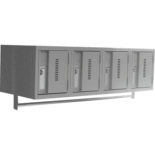 Wall Hung Lockers - Heavy Duty, Bank of 4, 18" x 12" x 12", Steel Moffatt Supply & Specialties