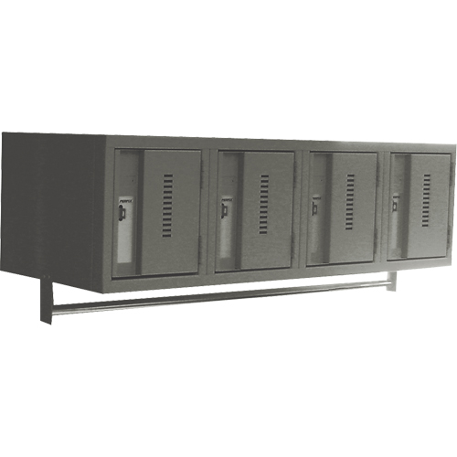 Wall Hung Lockers - Heavy Duty, Bank of 4, 18" x 12" x 12", Steel Moffatt Supply & Specialties