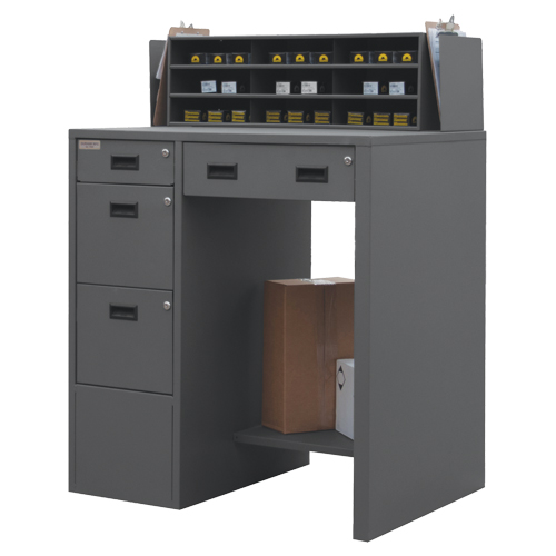 Shop Desk, 39" W x 29" D x 53" H, Grey Moffatt Supply & Specialties
