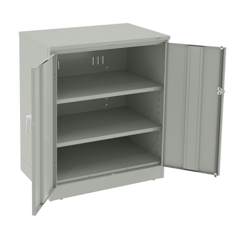 Armoire &agrave; hauteur de comptoir de luxe, Acier, 2 Tablettes, 42" h x 36" la x 24" P, Gris p&acirc;le Moffatt Supply & Specialties