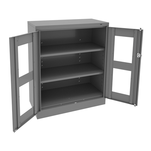 C-Thru Counter High Cabinet, Steel, 2 Shelves, 42" H x 36" W x 18" D Moffatt Supply & Specialties