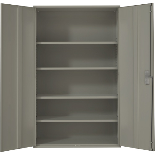Armoire de rangement Hi-Boy tr&egrave;s large, Acier, 4 Tablettes, 72" h x 48" la x 24" P, Gris Moffatt Supply & Specialties