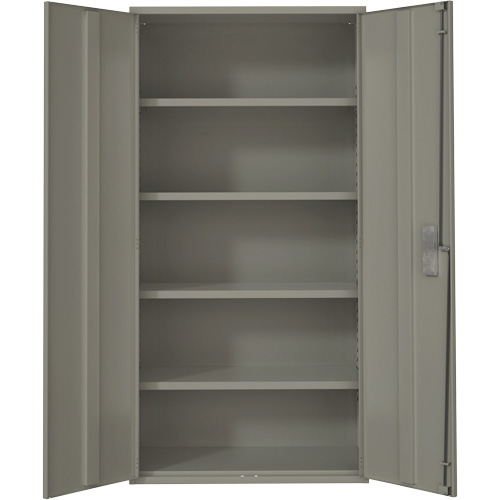 Hi-Boy Storage Cabinet, Steel, 4 Shelves, 72" H x 36" W x 18" D, Grey Moffatt Supply & Specialties