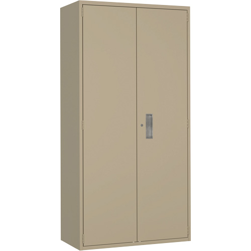 Wardrobe Storage Cabinet, Steel, 36" W x 18" D x 72" H, Beige Moffatt Supply & Specialties