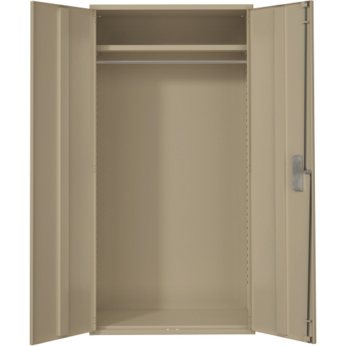 Wardrobe Storage Cabinet, Steel, 36" W x 18" D x 72" H, Beige Moffatt Supply & Specialties
