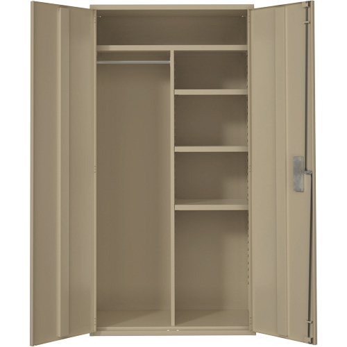 Armoire de rangements combin&eacute;s, Acier, 6 Tablettes, 72" h x 36" la x 18" P, Beige Moffatt Supply & Specialties