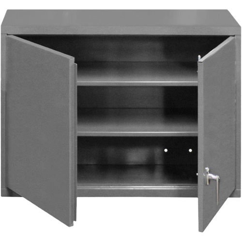 Wall-Mounted Cabinet, 27" H x 29-7/8" W x 13-11/16" D, 2 Shelves, Steel, Grey Moffatt Supply & Specialties