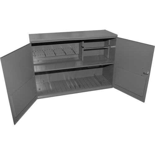 Abrasive Accessory Cabinet, Steel, 2 Drawers, 33-3/4" x 11-7/8" x 23-7/8", Grey Moffatt Supply & Specialties