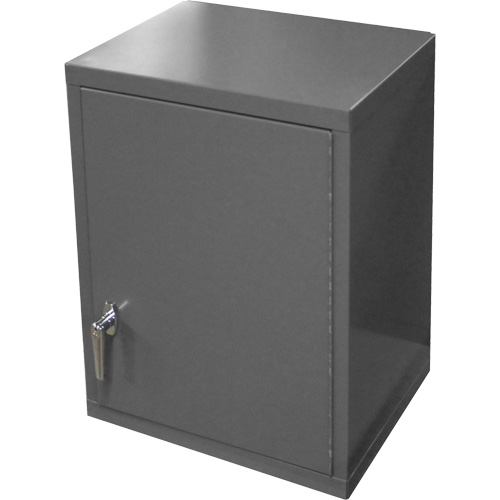 Wall-Mounted Cabinet, 27" H x 13-11/16" W x 18" D, 2 Shelves, Steel, Grey Moffatt Supply & Specialties