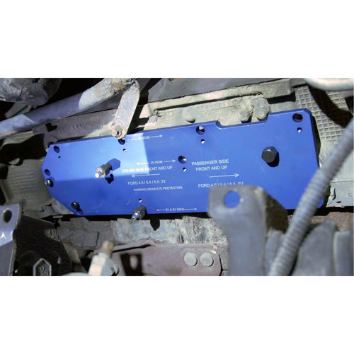 Gabarit de perçage pour installation sur collecteur pour Ford 4,6 L, 5,4 L, et 6,8 L Moffatt Supply & Specialties