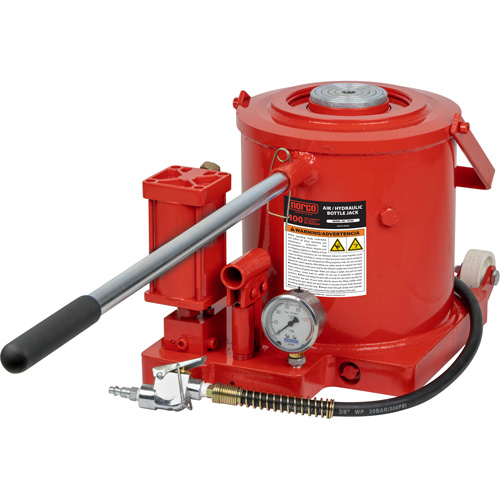 Bottle Jack, 100 Ton(s), Air Hydraulic, 17-7/10" Raised Height Moffatt Supply & Specialties