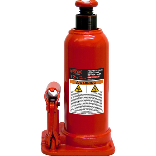 Bottle Jack, 12.5 Ton(s), Manual Hydraulic, 18-561/625" Raised Height Moffatt Supply & Specialties