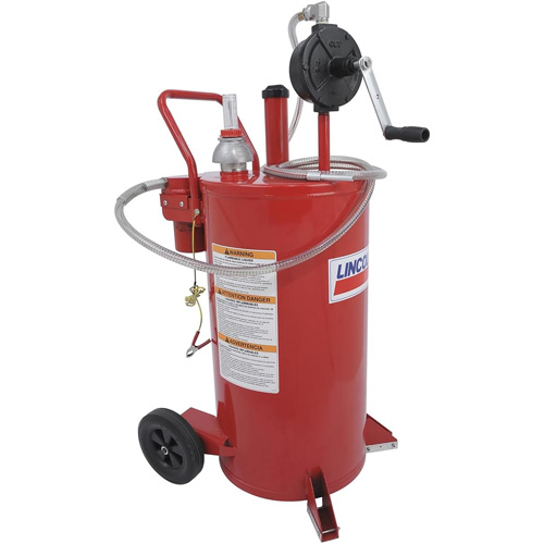 25-Gallon Steel Fuel Caddy with 2-Way Rotary Pump & Filter Moffatt Supply & Specialties