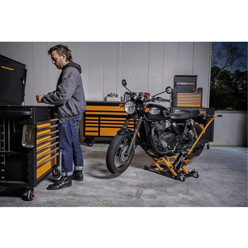 ATV and Motorcycle Jack, 0.75 Ton(s) Capacity, 4-2/3" Lowered, 14-1/2" Raised, Manual Hydraulic Moffatt Supply & Specialties