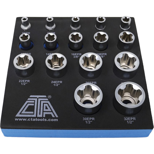 5-Point EPR Torx Socket Set, 16 Pieces, 1/4"/3/8"/1/2" Drive Size Moffatt Supply & Specialties