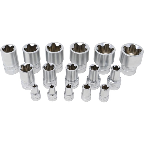 5-Point EPR Torx Socket Set, 16 Pieces, 1/4"/3/8"/1/2" Drive Size Moffatt Supply & Specialties