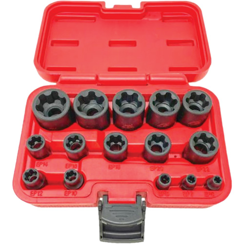 EP "Star" Plus Socket Set, 15 Pieces, 1/4"/3/8"/1/2" Drive Size Moffatt Supply & Specialties
