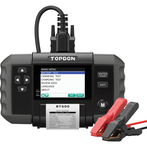 BT600 12V Battery & 12V/24V System Tester with Built-in Printer Moffatt Supply & Specialties