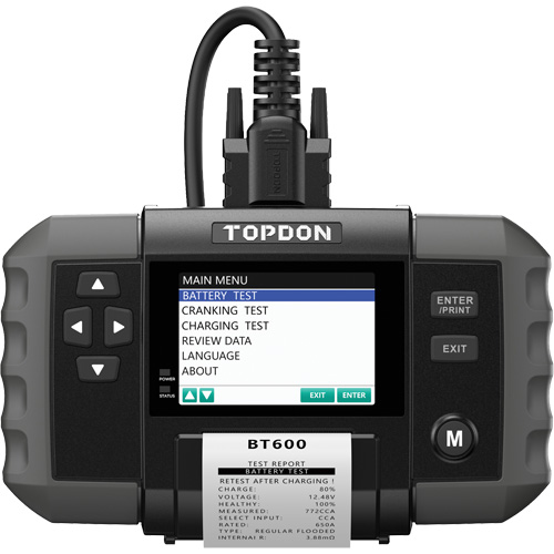 BT600 12V Battery & 12V/24V System Tester with Built-in Printer Moffatt Supply & Specialties