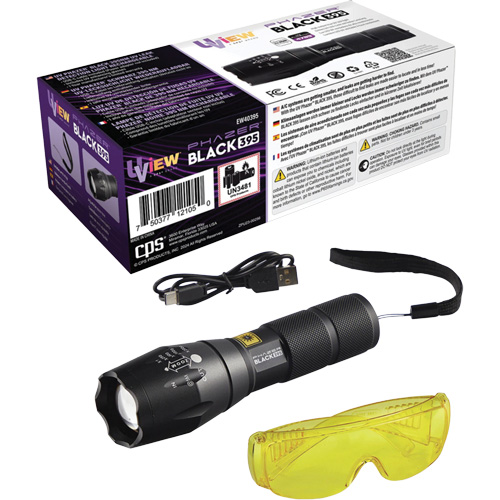 UView&reg; Phazer BLACK 395 Rechargeable UV Leak Detection Light Moffatt Supply & Specialties