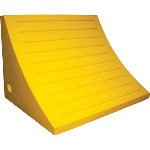 Wheel Chock, Polyurethane, Yellow, 15-1/4" W x 12-1/8" D x 10-3/4" H Moffatt Supply & Specialties