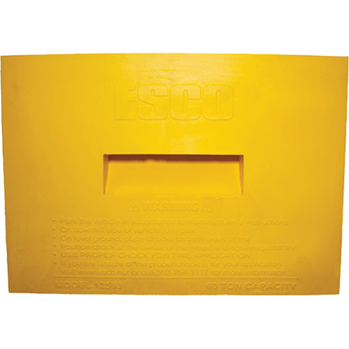 Wheel Chock, Polyurethane, Yellow, 15-1/4" W x 12-1/8" D x 10-3/4" H Moffatt Supply & Specialties