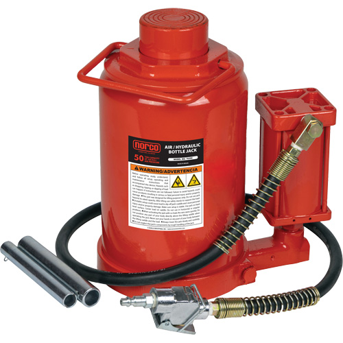 Cric-bouteille hydraulique de hauteur standard, 50 tonne(s), Air comprim&eacute;/hydraulique, 19" Hauteur &eacute;lev&eacute;e Moffatt Supply & Specialties