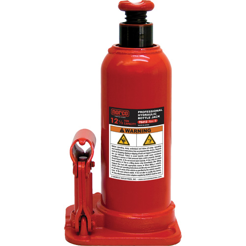 Bottle Jack with Gauge Hole, 12.5 Ton(s), 18-89/100" Raised Height Moffatt Supply & Specialties
