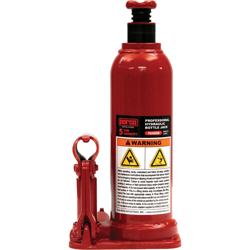 Professional Hydraulic Bottle Jack, 5 Ton(s), 18-7/8" Raised Height Moffatt Supply & Specialties