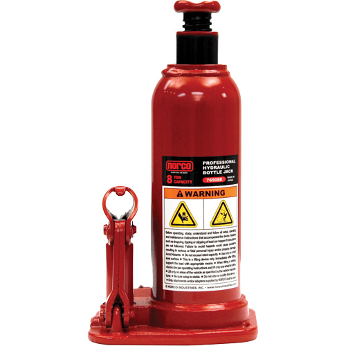 Professional Hydraulic Bottle Jack, 8 Ton(s), 18-3/4" Raised Height Moffatt Supply & Specialties