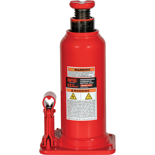 Professional Hydraulic Bottle Jack with Gauge Hole, 22 Ton(s), 20-49/250" Raised Height Moffatt Supply & Specialties