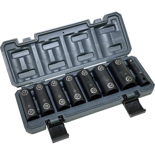 Double-Ended Hex & Twist Socket Set with Case, 8 Pieces, 1/2" Drive Size Moffatt Supply & Specialties
