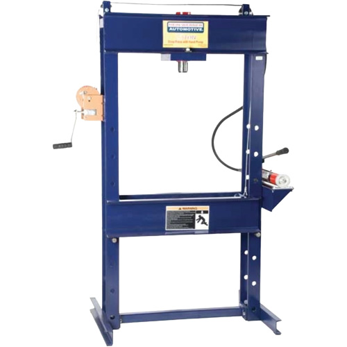Presse datelier avec pompe manuelle, Capacit&eacute; 25 tonnes Moffatt Supply & Specialties